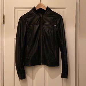 Mango Modern Stretch Leather Jacket